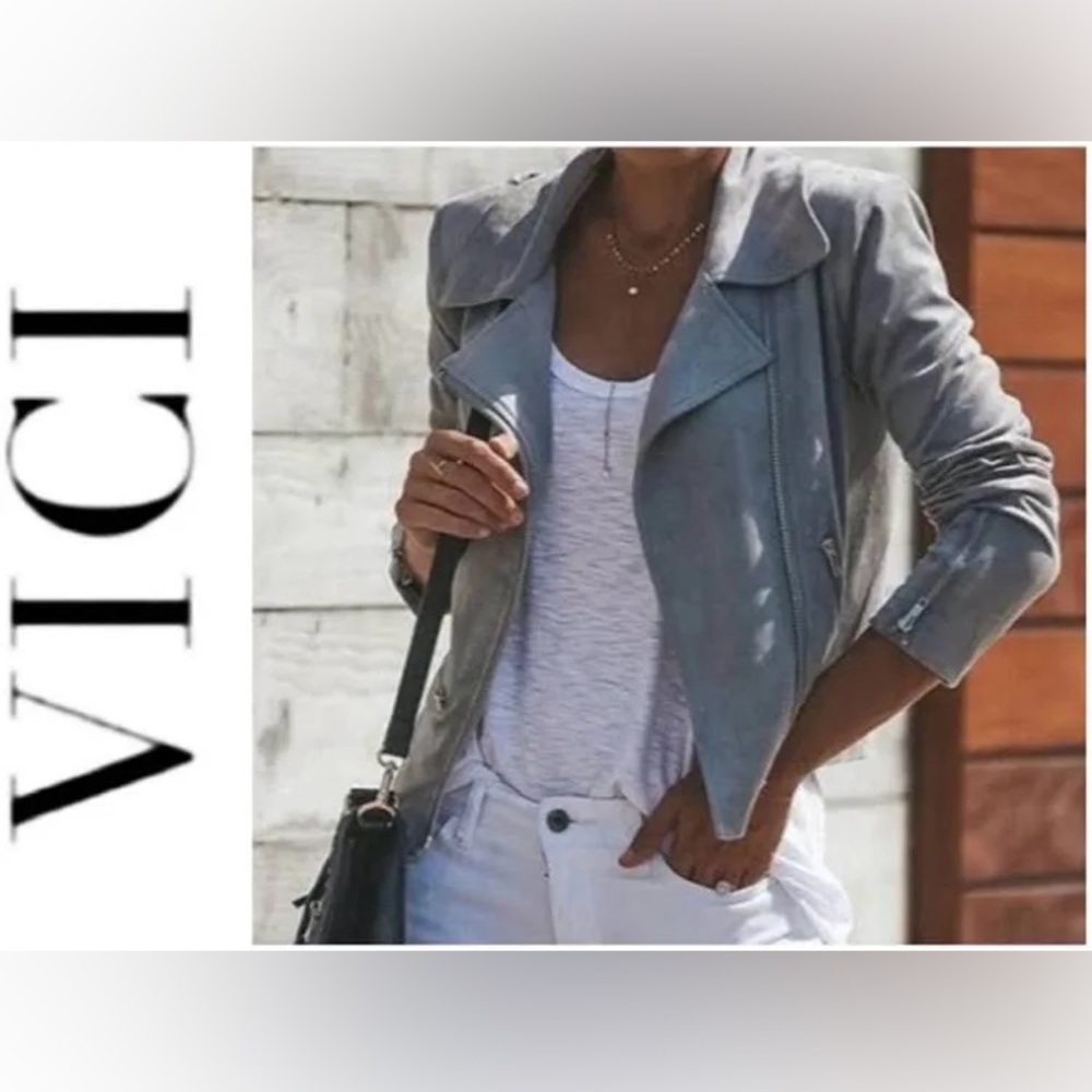 Vici Cropped Suede Moto Jacket